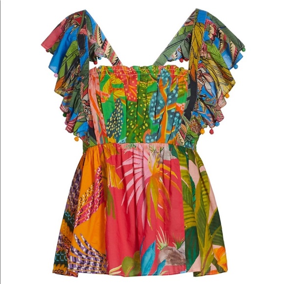 🥭 FARM Rio Mix Prints Sleeveless Tie Back Top - Picture 6 of 8